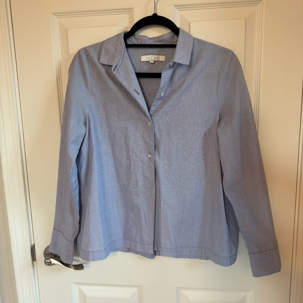 Alexis Striped Button Down Blouse, XS